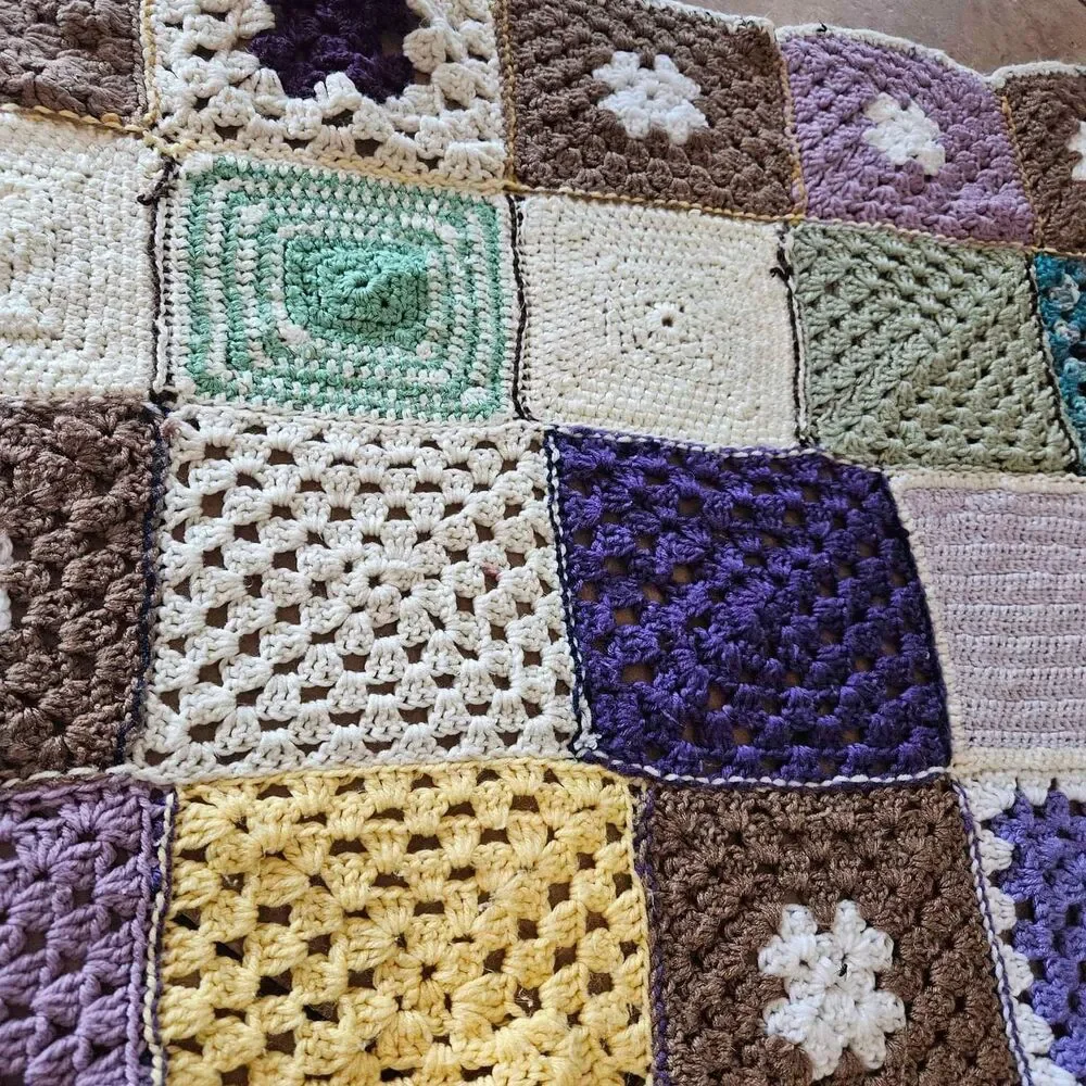 Hand made Sampler Afghan Throw Colorful 54